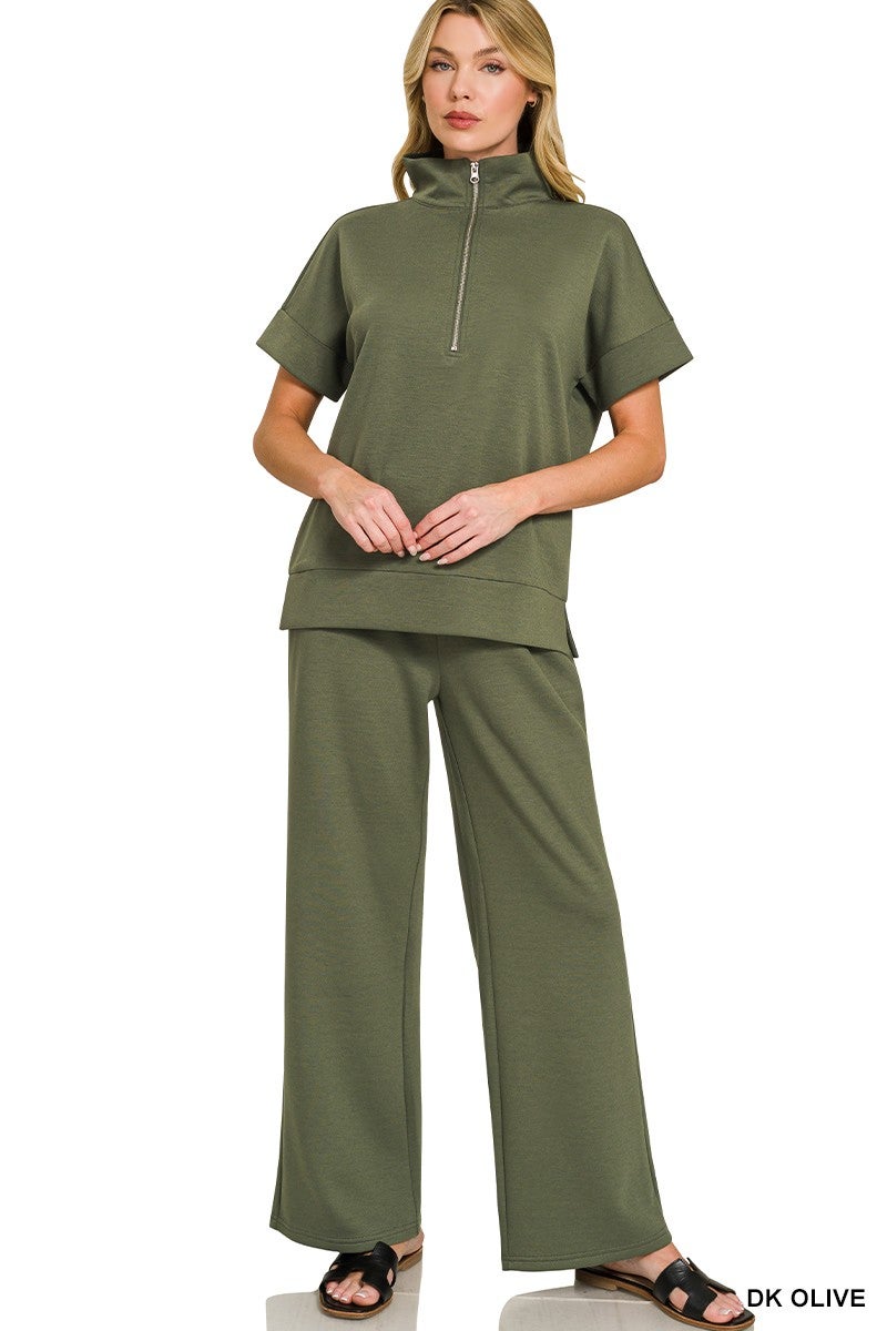 Scuba Half Zip Top & Pants Set | Geez Louise Boutique