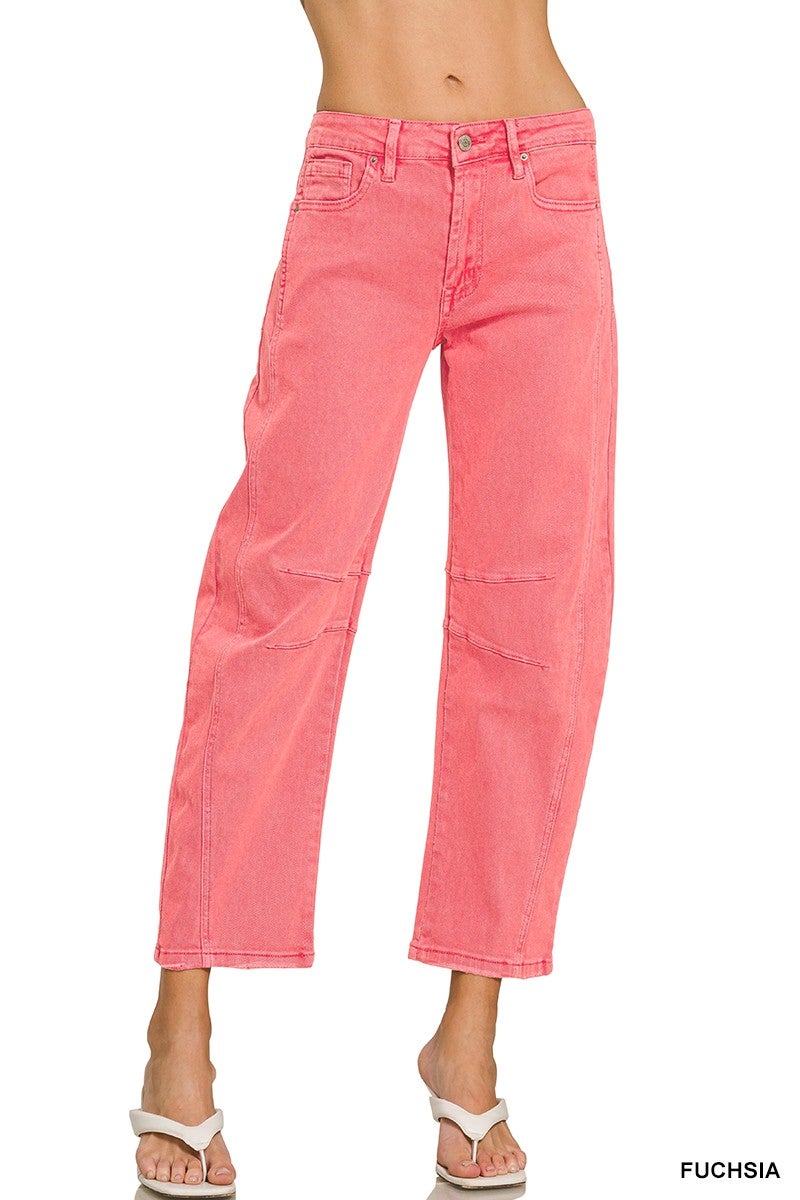 Barrel-Leg Denim Pants | Geez Louise Boutique