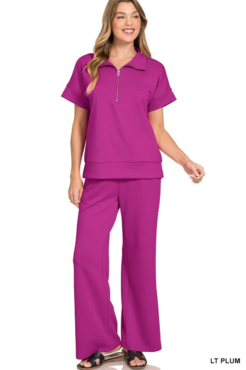 Scuba Half Zip Top & Pants Set | Geez Louise Boutique