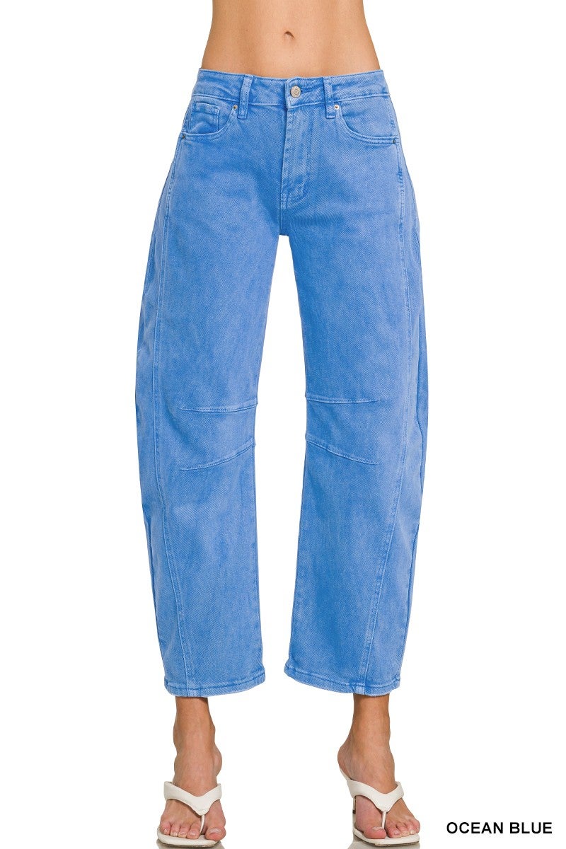 Barrel-Leg Denim Pants | Geez Louise Boutique
